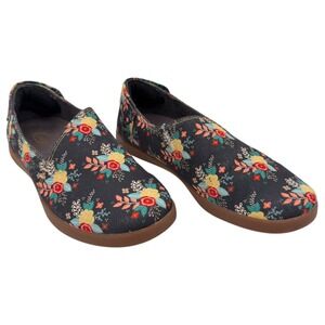 Chaco Revel Women 7 Navy Floral Canvas Slip On Shoes J199226 LUVSEAT Comfort